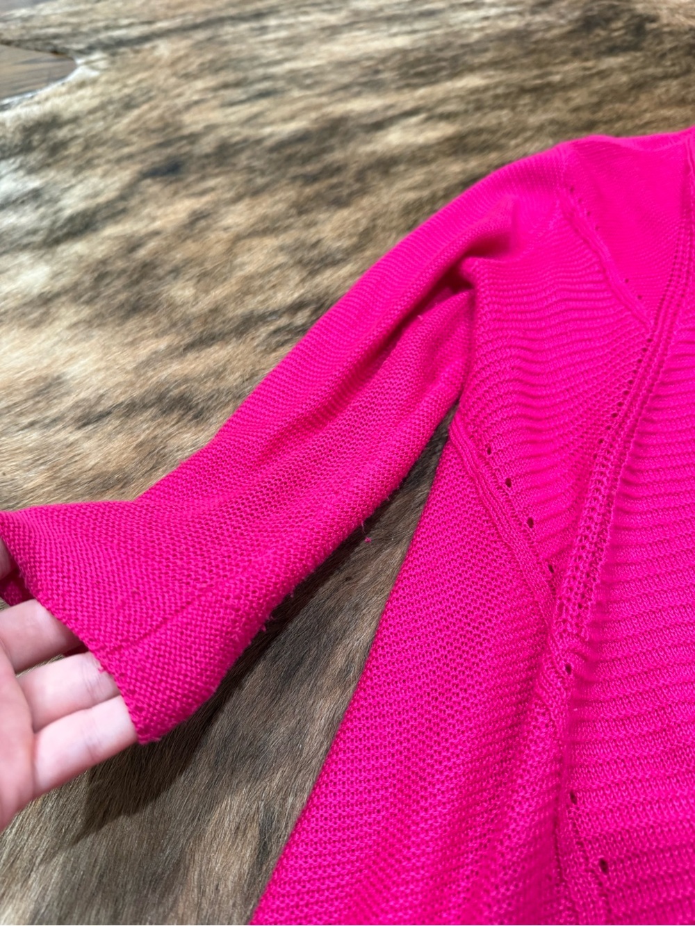 Worthington Hot Pink Open-Front Cardigan - Picture 2 of 4